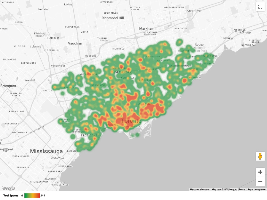 2024 Total Child Care Spaces Heat Map