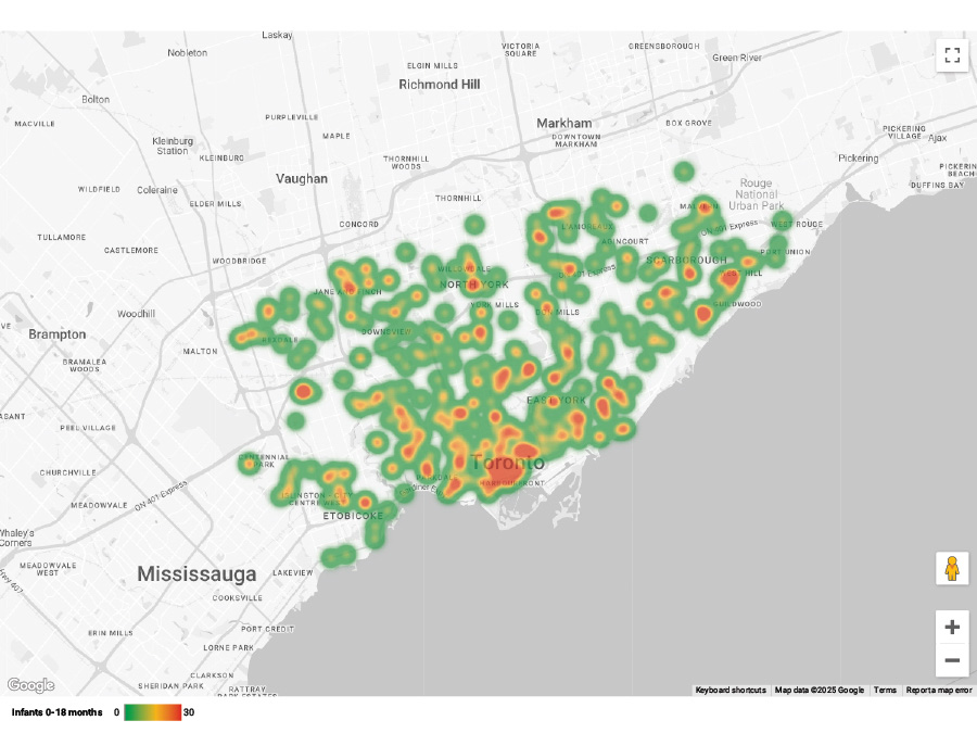 2024 Infant Space Child Care Heat Map