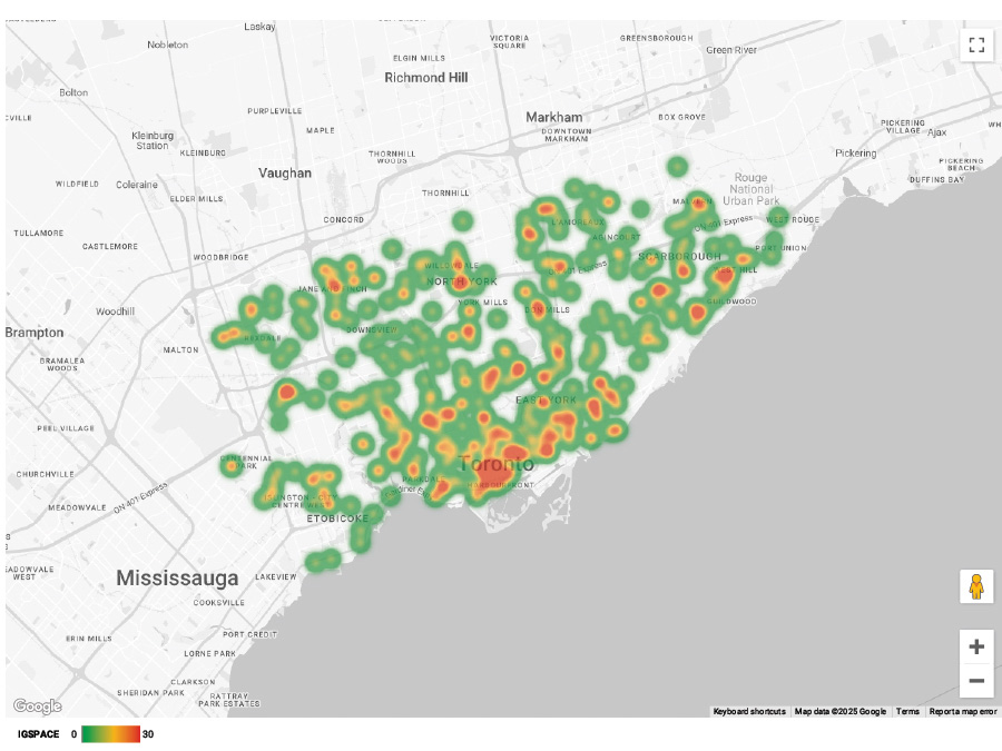 2025 Infant Space Child Care Heat Map